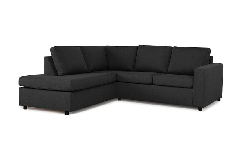 Crazy 3-sits Vänstervänd L-formad Schäslongsoffa i Tyg - Antracit - Möbler - Soffa - Divansoffa & schäslongsoffa - 2 sits soffa med divan