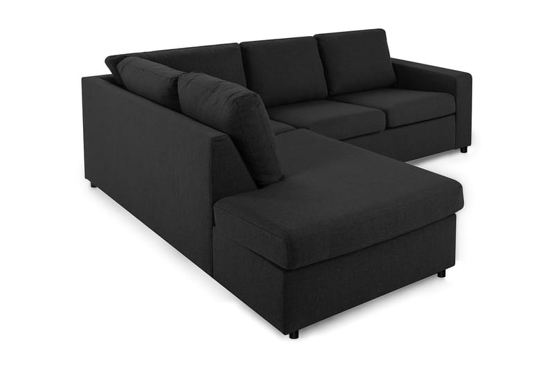 Crazy 3-sits Vänstervänd L-formad Schäslongsoffa i Tyg - Antracit - Möbler - Soffa - Divansoffa & schäslongsoffa - 2 sits soffa med divan