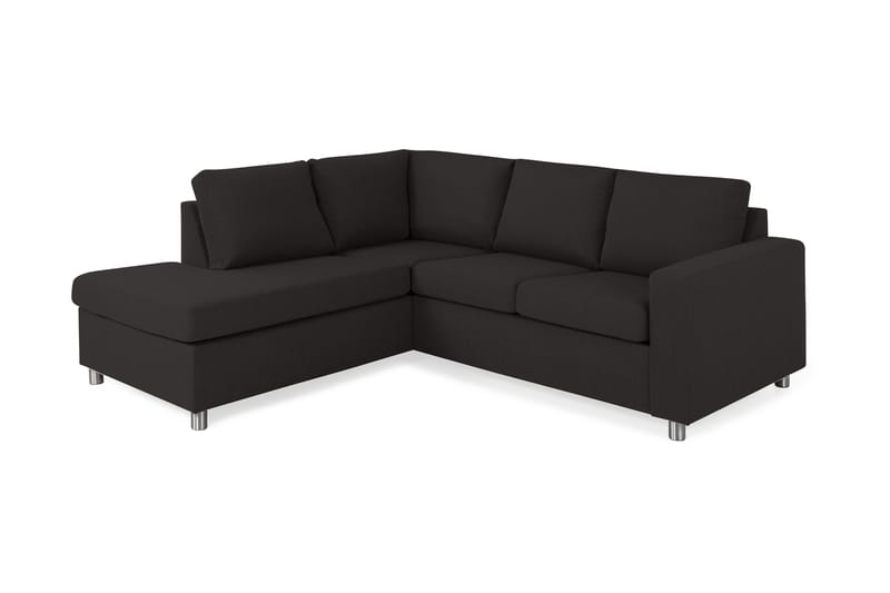 Crazy 3-sits Vänstervänd L-formad Schäslongsoffa i Tyg - Antracit - Möbler - Soffa - Divansoffa & schäslongsoffa - 2 sits soffa med divan