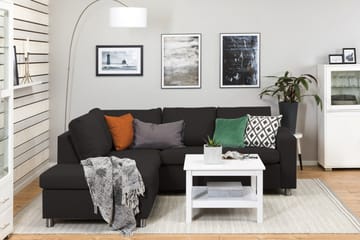 Crazy 3-sits Vänstervänd L-formad Schäslongsoffa i Tyg - Antracit - Möbler - Soffa - Divansoffa & schäslongsoffa - 2 sits soffa med divan