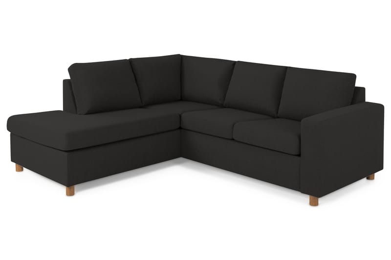 Crazy 3-sits Vänstervänd L-formad Schäslongsoffa i Tyg - Antracit - Möbler - Soffa - Divansoffa & schäslongsoffa - 2 sits soffa med divan