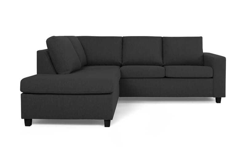 Crazy 3-sits Vänstervänd L-formad Schäslongsoffa i Tyg - Antracit - Möbler - Soffa - Divansoffa & schäslongsoffa - 2 sits soffa med divan