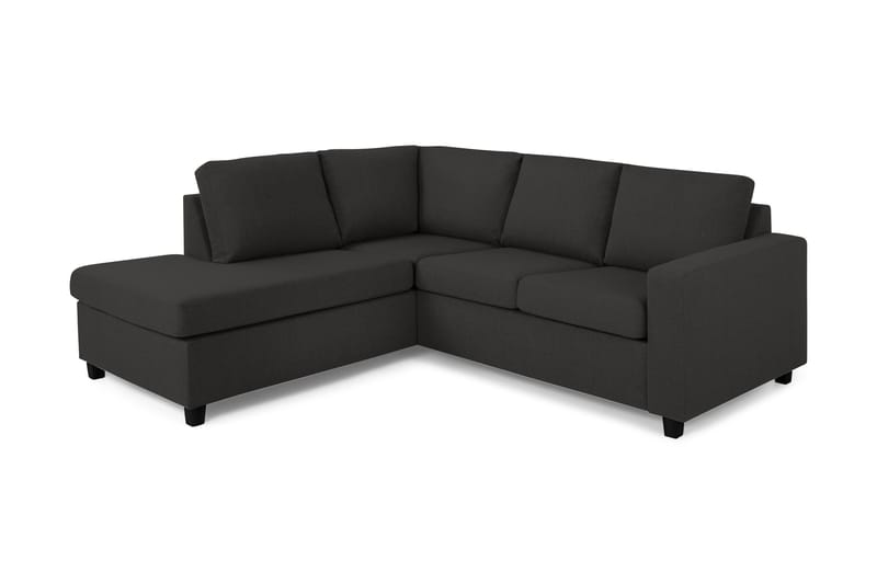 Crazy 3-sits Vänstervänd L-formad Schäslongsoffa i Tyg - Antracit - Möbler - Soffa - Divansoffa & schäslongsoffa - 2 sits soffa med divan