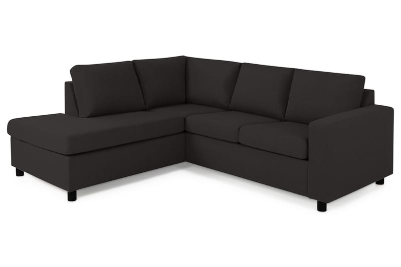 Crazy 3-sits Vänstervänd L-formad Schäslongsoffa i Tyg - Antracit - Möbler - Soffa - Divansoffa & schäslongsoffa - 2 sits soffa med divan