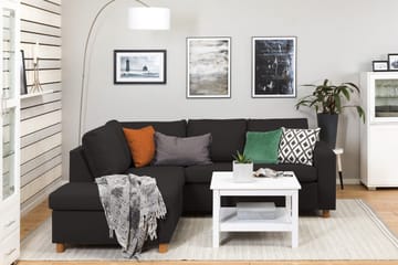 Crazy 3-sits Vänstervänd L-formad Schäslongsoffa i Tyg - Antracit - Möbler - Soffa - Divansoffa & schäslongsoffa - 2 sits soffa med divan