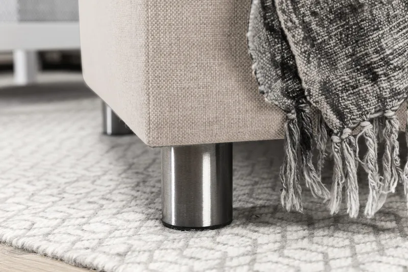 Crazy 3-sits Vänstervänd L-formad Schäslongsoffa i Tyg - Beige - Möbler - Soffa - Divansoffa & schäslongsoffa - 2 sits soffa med divan