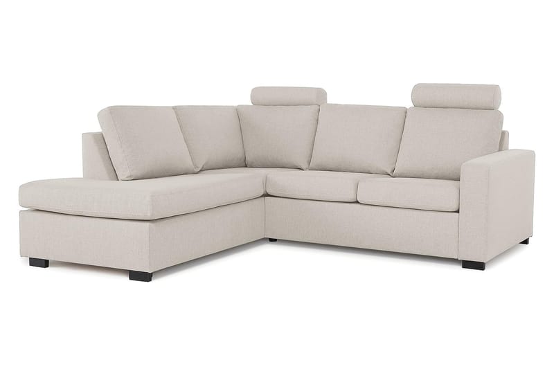 Crazy 3-sits Vänstervänd L-formad Schäslongsoffa i Tyg - Beige - Möbler - Soffa - Divansoffa & schäslongsoffa - 2 sits soffa med divan