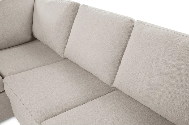 Crazy 3-sits Vänstervänd L-formad Schäslongsoffa i Tyg - Beige - Möbler - Soffa - Divansoffa & schäslongsoffa - 2 sits soffa med divan