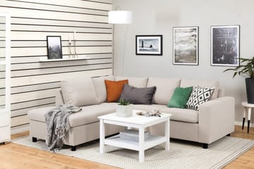 Crazy 3-sits Vänstervänd L-formad Schäslongsoffa i Tyg - Beige - Möbler - Soffa - Divansoffa & schäslongsoffa - 2 sits soffa med divan