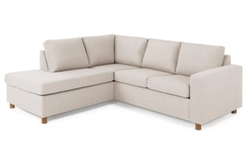 Crazy 3-sits Vänstervänd L-formad Schäslongsoffa i Tyg - Beige - Möbler - Soffa - Divansoffa & schäslongsoffa - 2 sits soffa med divan