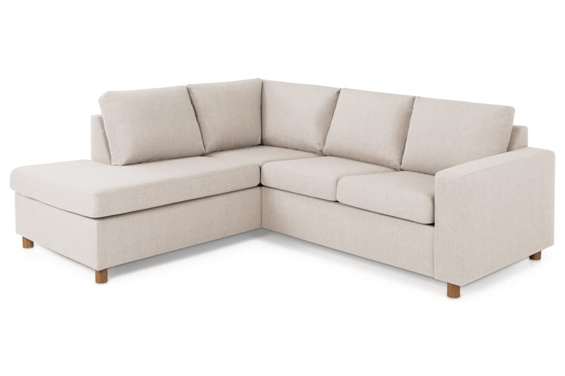 Crazy 3-sits Vänstervänd L-formad Schäslongsoffa i Tyg - Beige - Möbler - Soffa - Divansoffa & schäslongsoffa - 2 sits soffa med divan