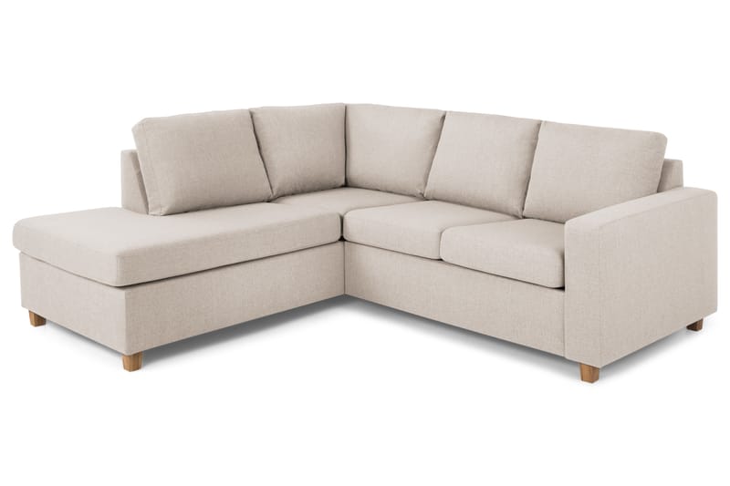 Crazy 3-sits Vänstervänd L-formad Schäslongsoffa i Tyg - Beige - Möbler - Soffa - Divansoffa & schäslongsoffa - 2 sits soffa med divan