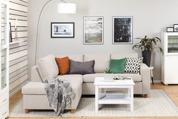 Crazy 3-sits Vänstervänd L-formad Schäslongsoffa i Tyg - Beige - Möbler - Soffa - Divansoffa & schäslongsoffa - 2 sits soffa med divan