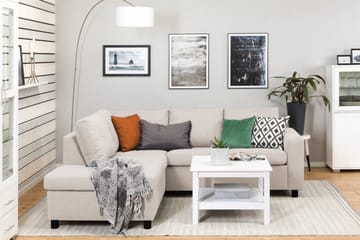 Crazy 3-sits Vänstervänd L-formad Schäslongsoffa i Tyg - Beige - Möbler - Soffa - Divansoffa & schäslongsoffa - 2 sits soffa med divan