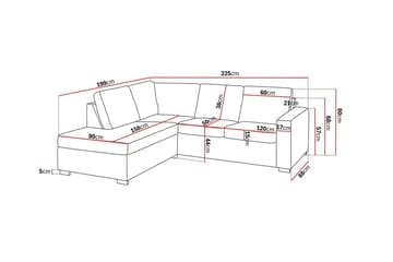 Crazy 3-sits Vänstervänd L-formad Schäslongsoffa i Tyg - Beige - Möbler - Soffa - Divansoffa & schäslongsoffa - 2 sits soffa med divan