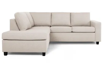 Crazy 3-sits Vänstervänd L-formad Schäslongsoffa i Tyg - Beige - Möbler - Soffa - Divansoffa & schäslongsoffa - 2 sits soffa med divan
