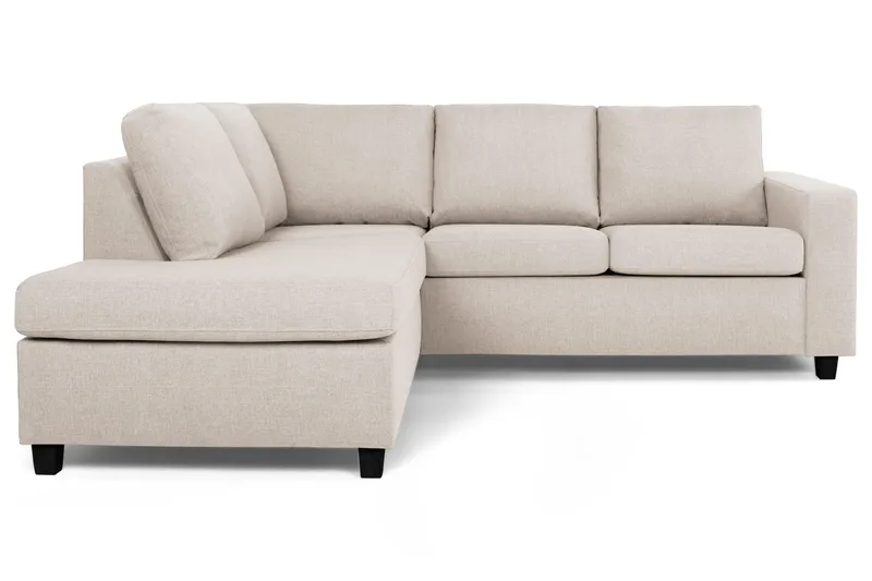 Crazy 3-sits Vänstervänd L-formad Schäslongsoffa i Tyg - Beige - Möbler - Soffa - Divansoffa & schäslongsoffa - 2 sits soffa med divan