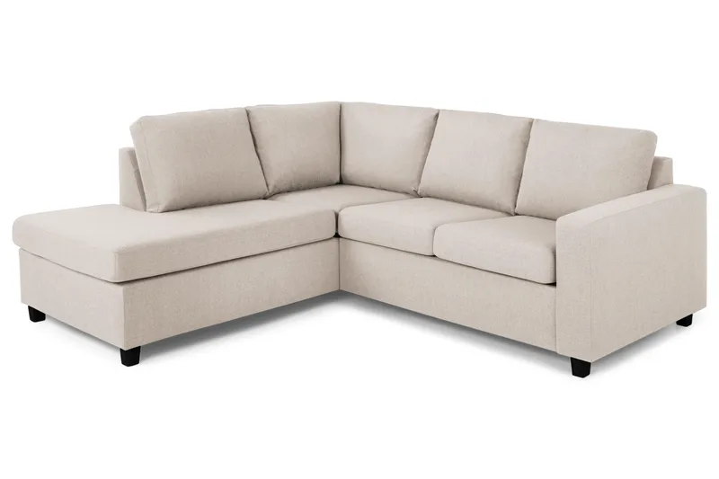 Crazy 3-sits Vänstervänd L-formad Schäslongsoffa i Tyg - Beige - Möbler - Soffa - Divansoffa & schäslongsoffa - 2 sits soffa med divan