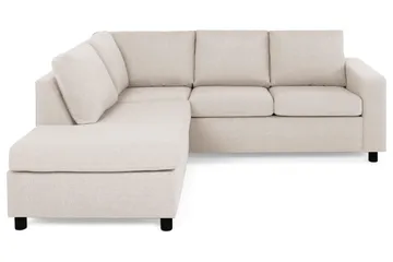 Crazy 3-sits Vänstervänd L-formad Schäslongsoffa i Tyg - Beige - Möbler - Soffa - Divansoffa & schäslongsoffa - 2 sits soffa med divan