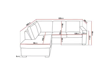 Crazy 3-sits Vänstervänd L-formad Schäslongsoffa i Tyg - Beige - Möbler - Soffa - Divansoffa & schäslongsoffa - 2 sits soffa med divan