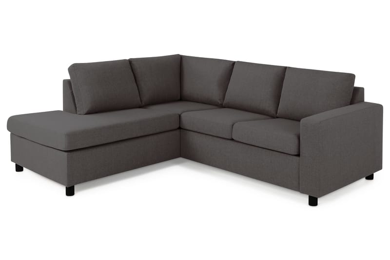 Crazy 3-sits Vänstervänd L-formad Schäslongsoffa i Tyg - Mörkgrå - Möbler - Soffa - Divansoffa & schäslongsoffa - 2 sits soffa med divan