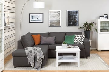 Crazy 3-sits Vänstervänd L-formad Schäslongsoffa i Tyg - Mörkgrå - Möbler - Soffa - Divansoffa & schäslongsoffa - 2 sits soffa med divan