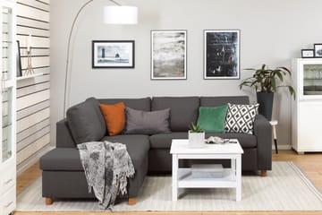 Crazy 3-sits Vänstervänd L-formad Schäslongsoffa i Tyg - Mörkgrå - Möbler - Soffa - Divansoffa & schäslongsoffa - 2 sits soffa med divan