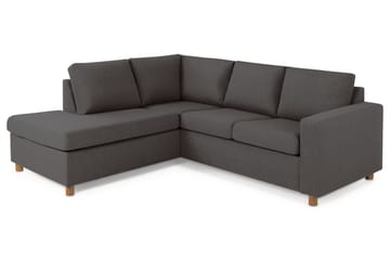 Crazy 3-sits Vänstervänd L-formad Schäslongsoffa i Tyg - Mörkgrå - Möbler - Soffa - Divansoffa & schäslongsoffa - 2 sits soffa med divan