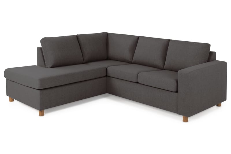 Crazy 3-sits Vänstervänd L-formad Schäslongsoffa i Tyg - Mörkgrå - Möbler - Soffa - Divansoffa & schäslongsoffa - 2 sits soffa med divan