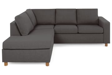 Crazy 3-sits Vänstervänd L-formad Schäslongsoffa i Tyg - Mörkgrå - Möbler - Soffa - Divansoffa & schäslongsoffa - 2 sits soffa med divan