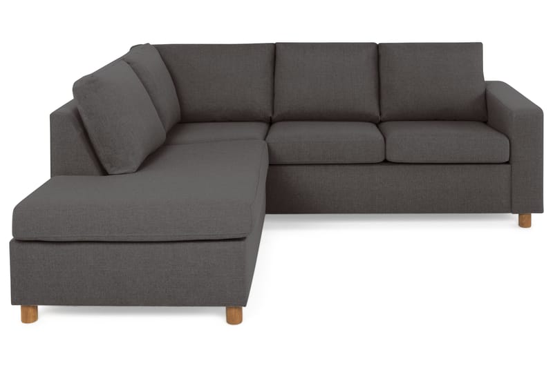 Crazy 3-sits Vänstervänd L-formad Schäslongsoffa i Tyg - Mörkgrå - Möbler - Soffa - Divansoffa & schäslongsoffa - 2 sits soffa med divan