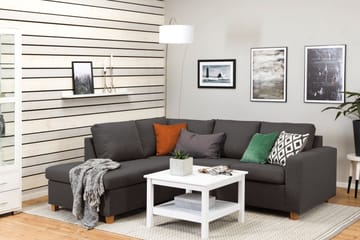 Crazy 3-sits Vänstervänd L-formad Schäslongsoffa i Tyg - Mörkgrå - Möbler - Soffa - Divansoffa & schäslongsoffa - 2 sits soffa med divan