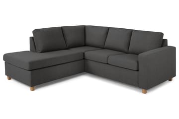 Crazy 3-sits Vänstervänd L-formad Schäslongsoffa i Tyg - Mörkgrå - Möbler - Soffa - Divansoffa & schäslongsoffa - 2 sits soffa med divan