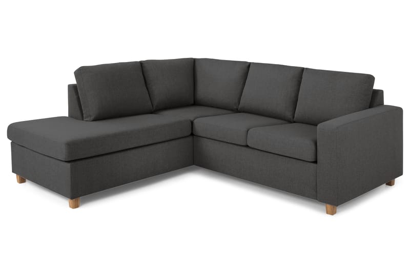 Crazy 3-sits Vänstervänd L-formad Schäslongsoffa i Tyg - Mörkgrå - Möbler - Soffa - Divansoffa & schäslongsoffa - 2 sits soffa med divan