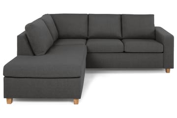 Crazy 3-sits Vänstervänd L-formad Schäslongsoffa i Tyg - Mörkgrå - Möbler - Soffa - Divansoffa & schäslongsoffa - 2 sits soffa med divan