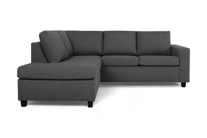 Crazy 3-sits Vänstervänd L-formad Schäslongsoffa i Tyg - Mörkgrå - Möbler - Soffa - Divansoffa & schäslongsoffa - 2 sits soffa med divan