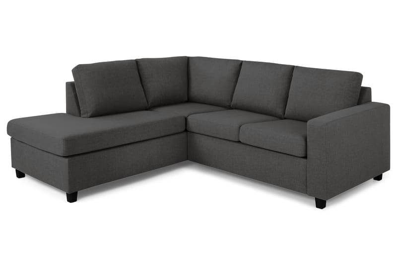 Crazy 3-sits Vänstervänd L-formad Schäslongsoffa i Tyg - Mörkgrå - Möbler - Soffa - Divansoffa & schäslongsoffa - 2 sits soffa med divan