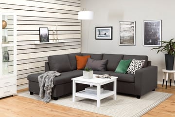 Crazy 3-sits Vänstervänd L-formad Schäslongsoffa i Tyg - Mörkgrå - Möbler - Soffa - Divansoffa & schäslongsoffa - 2 sits soffa med divan