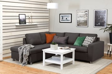 Crazy 3-sits Vänstervänd L-formad Schäslongsoffa i Tyg - Mörkgrå - Möbler - Soffa - Divansoffa & schäslongsoffa - 2 sits soffa med divan
