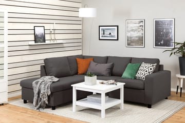 Crazy 3-sits Vänstervänd L-formad Schäslongsoffa i Tyg - Mörkgrå - Möbler - Soffa - Divansoffa & schäslongsoffa - 2 sits soffa med divan