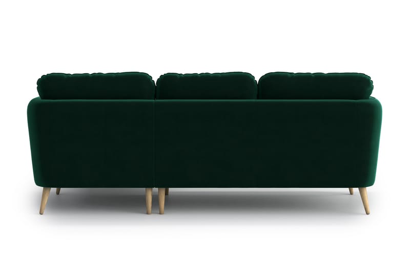 3-sits Divansoffa Joesph - Mörkgrön - 3 sits soffa med divan - Divansoffa & schäslongsoffa