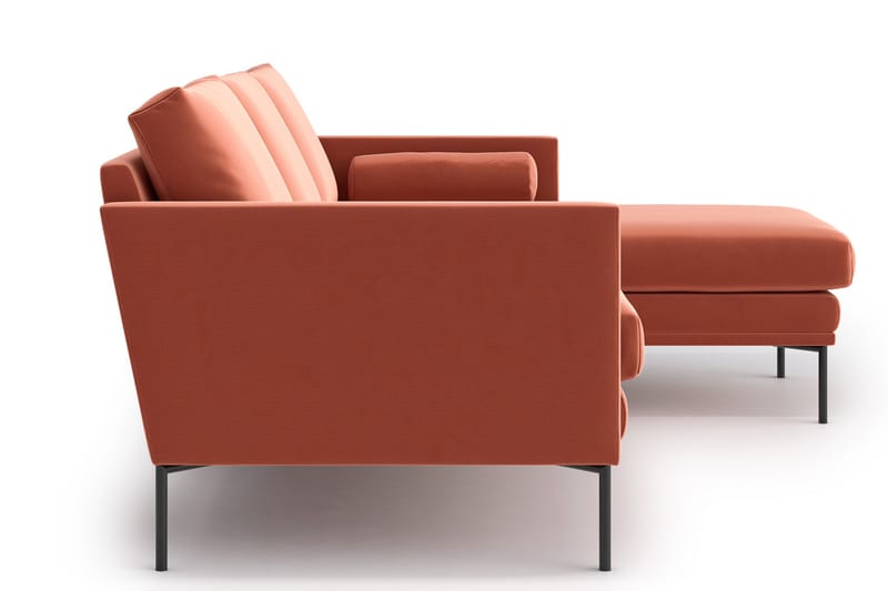3-sits Divansoffa Nauro - Orange/Rosa - 3 sits soffa med divan - Divansoffa & schäslongsoffa