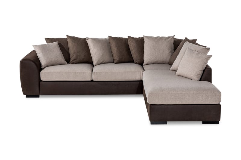 3-sits Havanna Schäslong Höger Kuvertkuddar - Brun|Beige - 3 sits soffa med divan - Divansoffa & schäslongsoffa