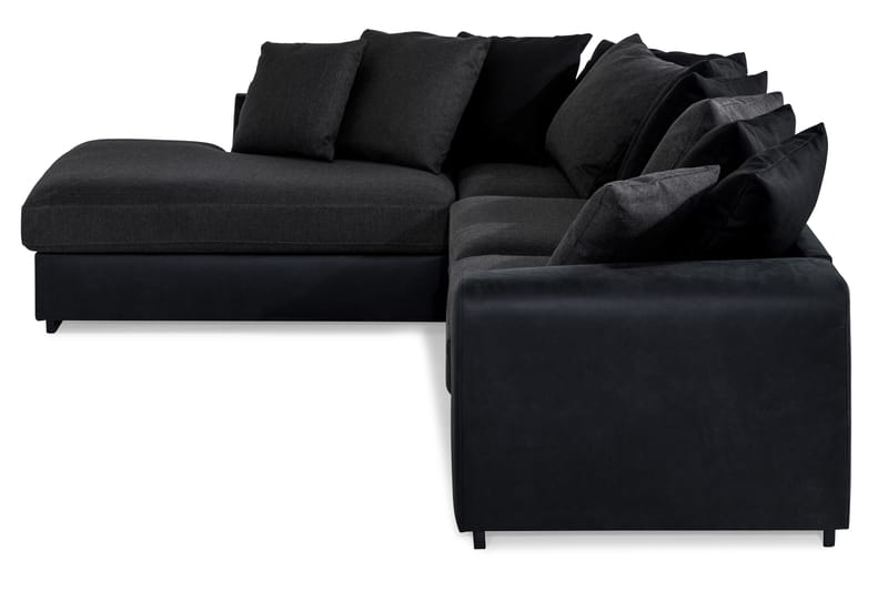 3-sits Havanna Schäslong Vänster Kuvertkuddar - Svart|Grå - 3 sits soffa med divan - Divansoffa & schäslongsoffa