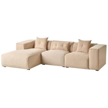 3-sits soffa Dolva - Beige, svart/Högervänd/Manchestertyg - Möbler - Soffa - Modulsoffa - Komplett modulsoffa