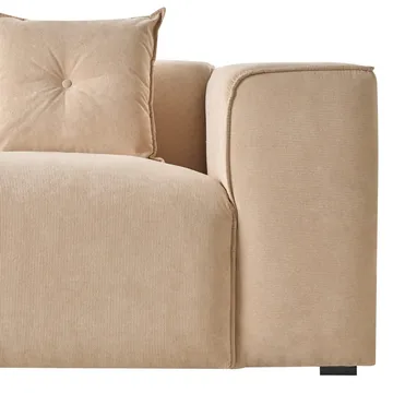 3-sits soffa Dolva - Beige, svart/Högervänd/Manchestertyg - Möbler - Soffa - Modulsoffa - Komplett modulsoffa