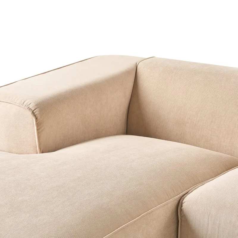 3-sits soffa Dolva - Beige, svart/Högervänd/Manchestertyg - Möbler - Soffa - Modulsoffa - Komplett modulsoffa