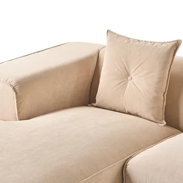 3-sits soffa Dolva - Beige, svart/Högervänd/Manchestertyg - Möbler - Soffa - Modulsoffa - Komplett modulsoffa