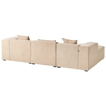 3-sits soffa Dolva - Beige, svart/Högervänd/Manchestertyg - Möbler - Soffa - Modulsoffa - Komplett modulsoffa