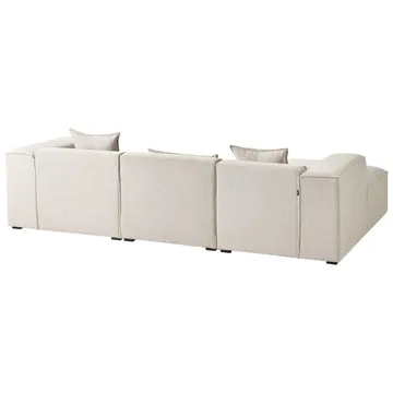 3-sits soffa Dolva - Beige, svart/Högervänd/Polyester - Möbler - Soffa - Modulsoffa - Komplett modulsoffa